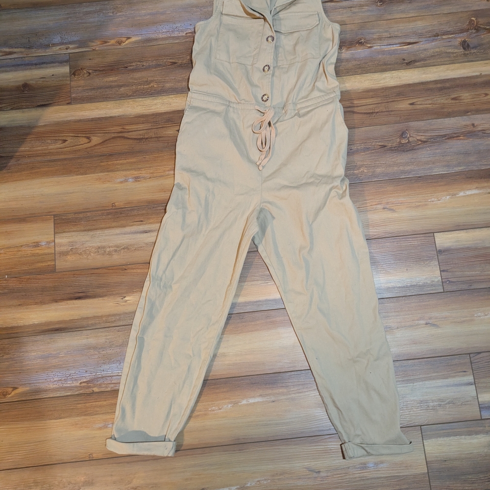 Tan Sleeveless Jumpsuit